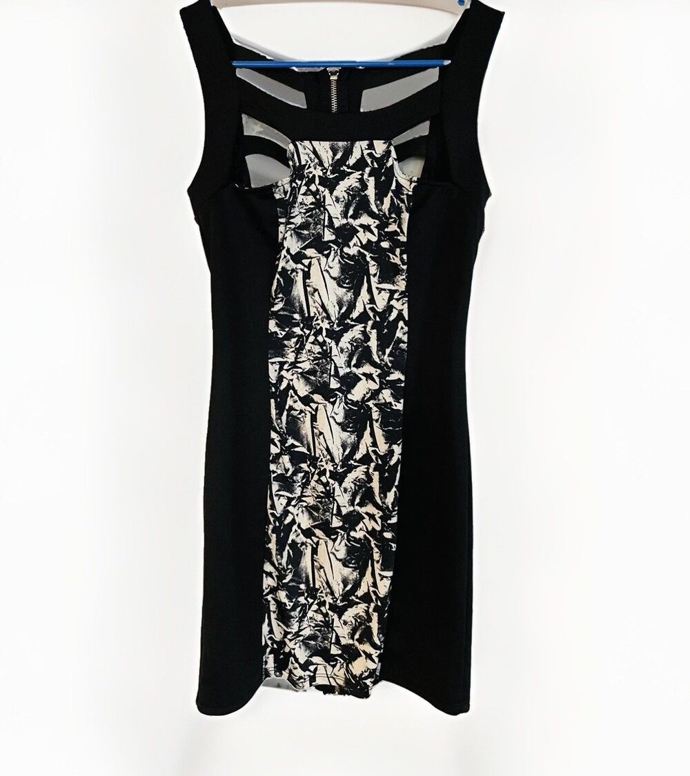 Trac Mini Dress Size XS Cut-Out Zip Scuba Stretch Sexy Club